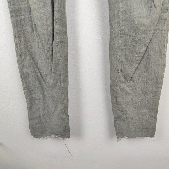 Standard James Perse Cotton Linen Pants Womens Small 1 Gray Side Zip Slim Fit - Picture 5 of 11